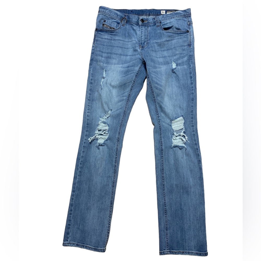 Zumiez Empyre Skeletor Jeans Men’s 34 Casual Light Wash Skinny Distressed Denim